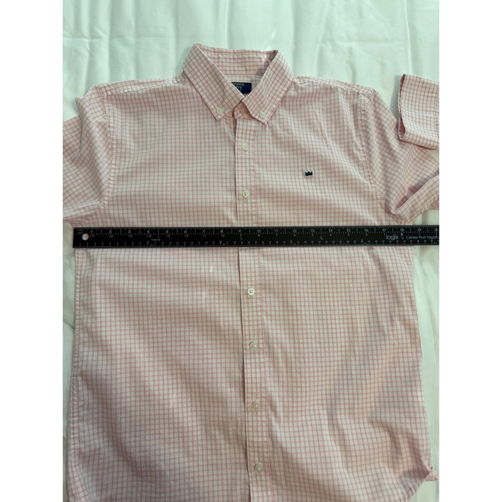 Crown & Ivy Boys Pink White Gingham Long Sleeve Button Down Shirt Size L Large - Picture 11 of 11
